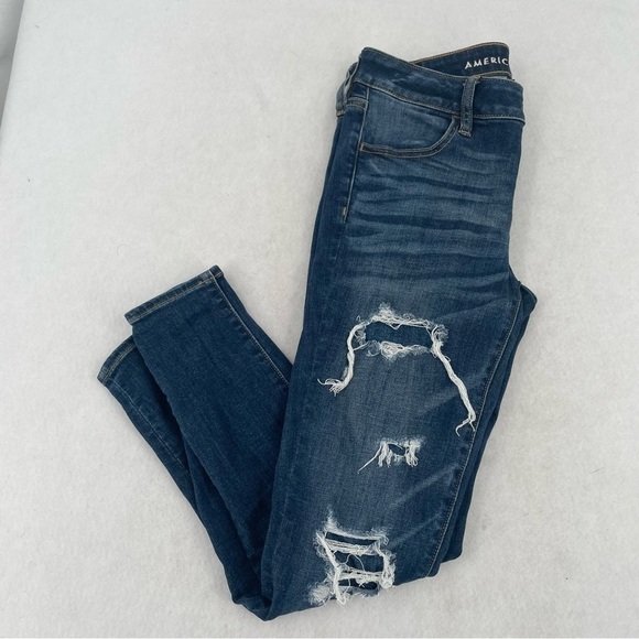 AMERICAN EAGLE Women’s Next Level Stretch Denim Jeggings distressed size 6 short - Picture 1 of 12